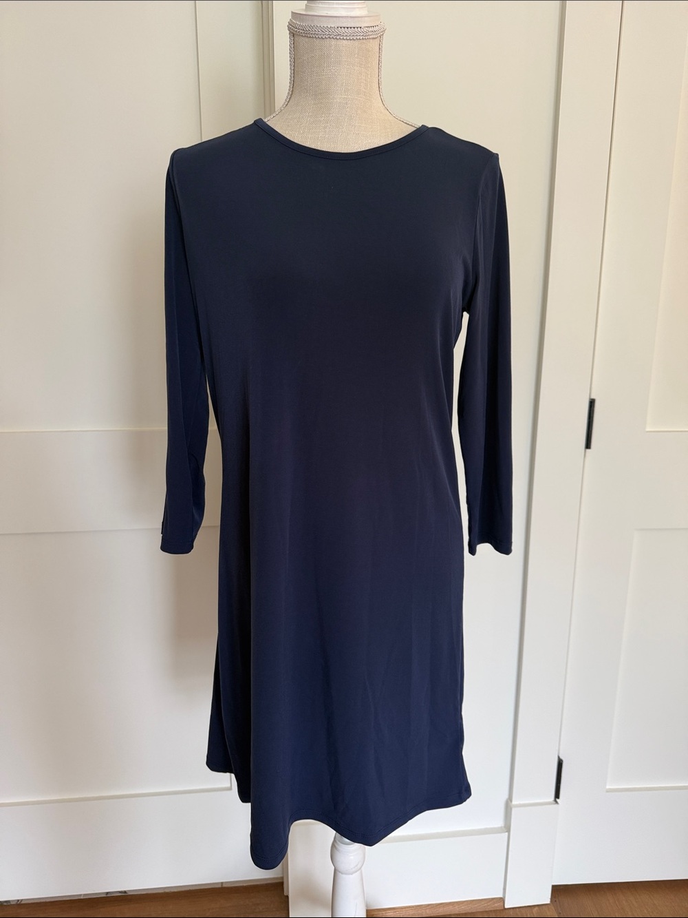 MICHAEL Michael Kors Navy Long Sleeve Crewneck A-Line Dress